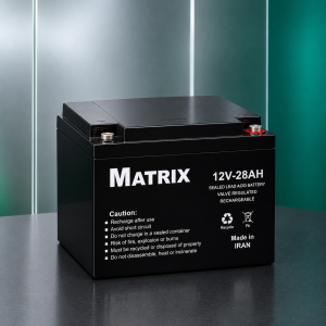 باتری یو پی اس 12 ولت 28 آمپر ساعت برند MATRIX - ماتریکس